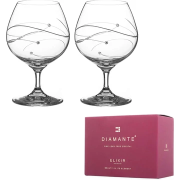 Spiral Brandy Glasses Adorned with Swarovski® Crystals – S/2