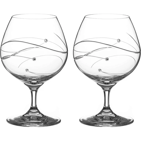 Spiral Brandy Glasses Adorned with Swarovski® Crystals – S/2